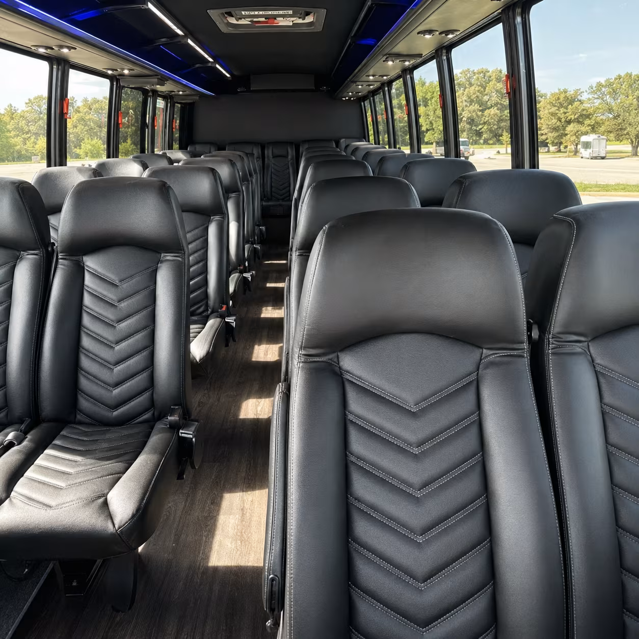 irving 28 passenger minibus interior