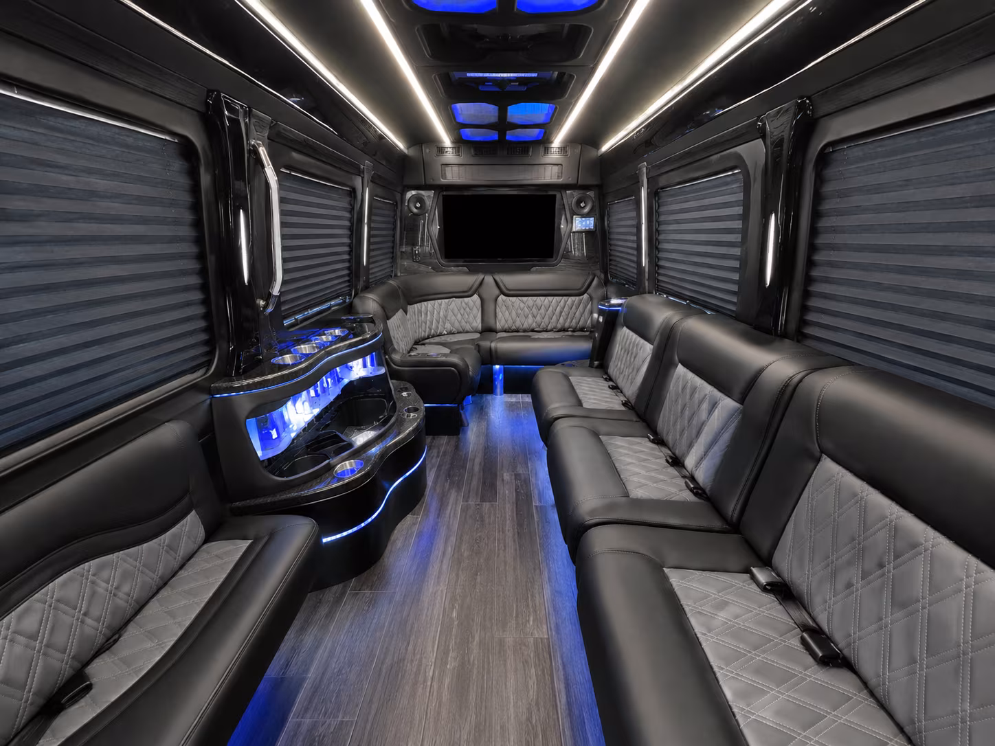 irving 30 passenger party bus inside