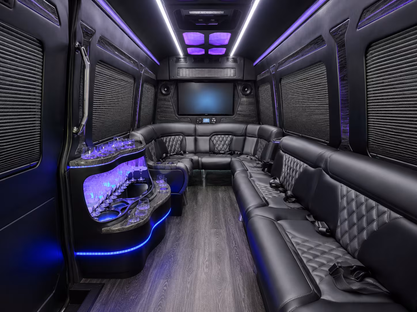 irving 30 passenger party bus interior