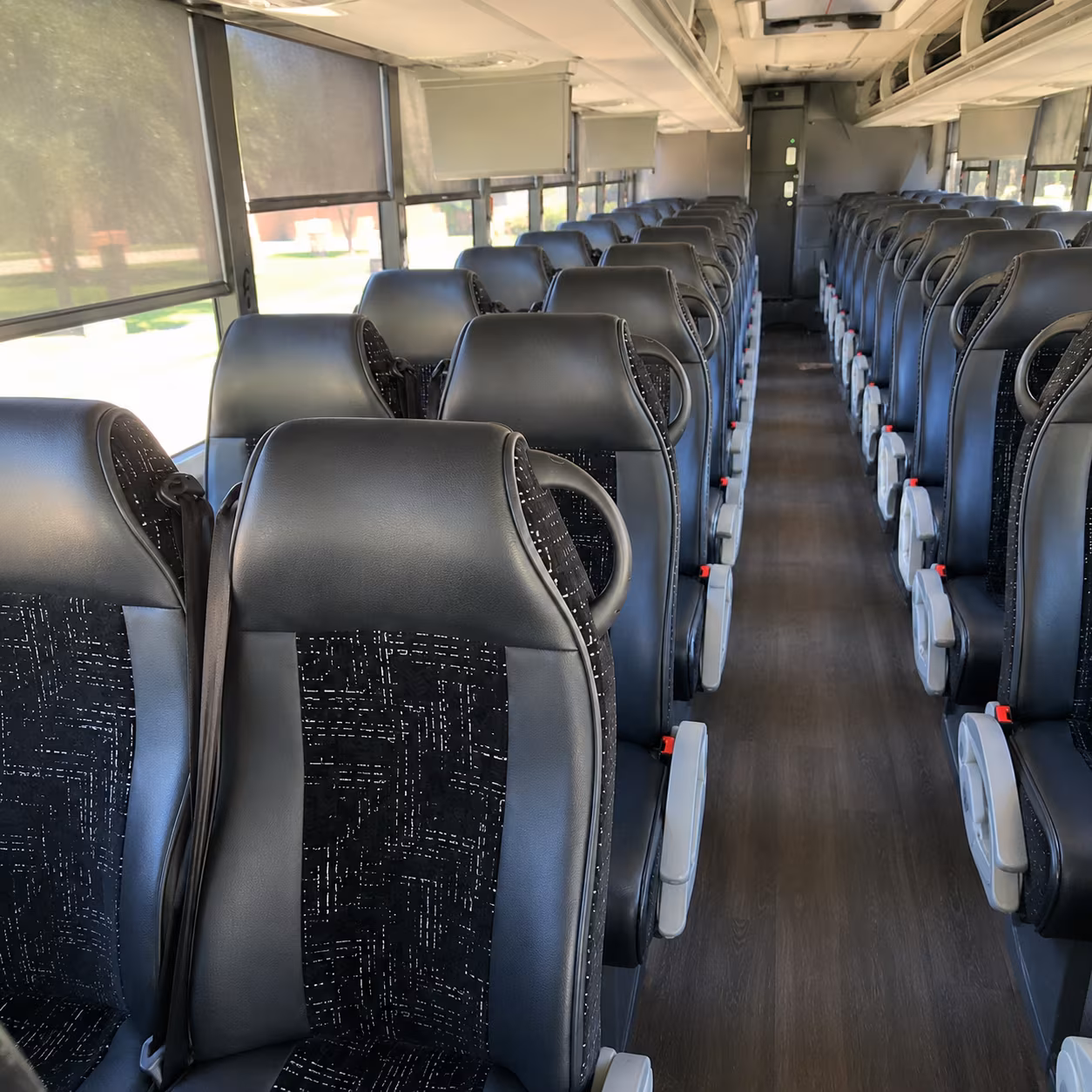 irving 56 passenger charter bus inside