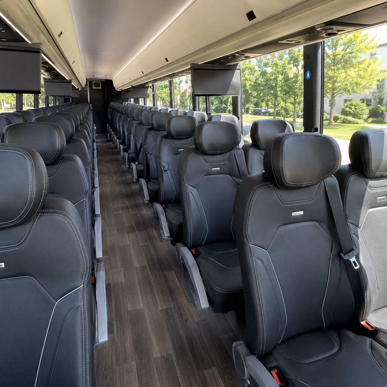 irving 56 passenger charter bus interior