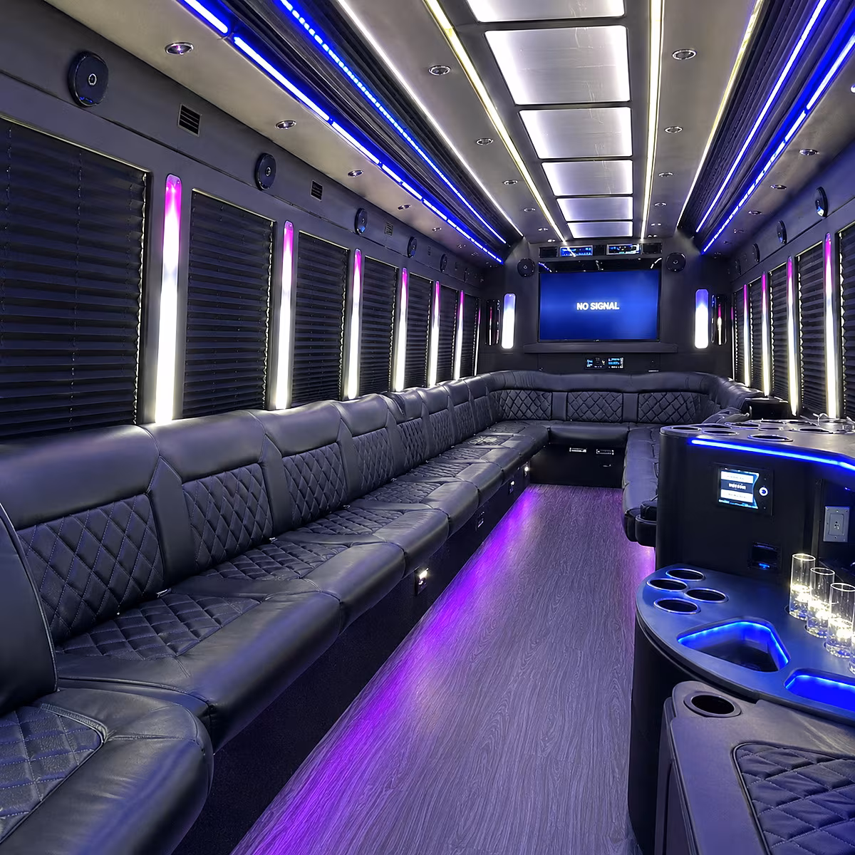 irving party bus interior
